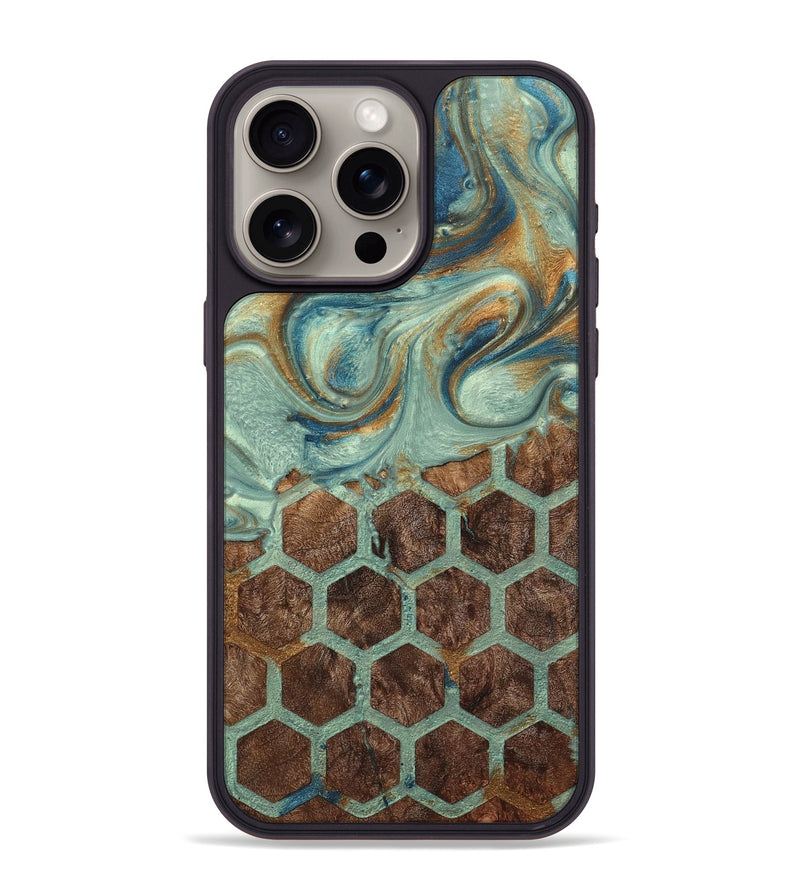 iPhone 15 Pro Max Wood+Resin Phone Case - Wilbert (Pattern, 711838)
