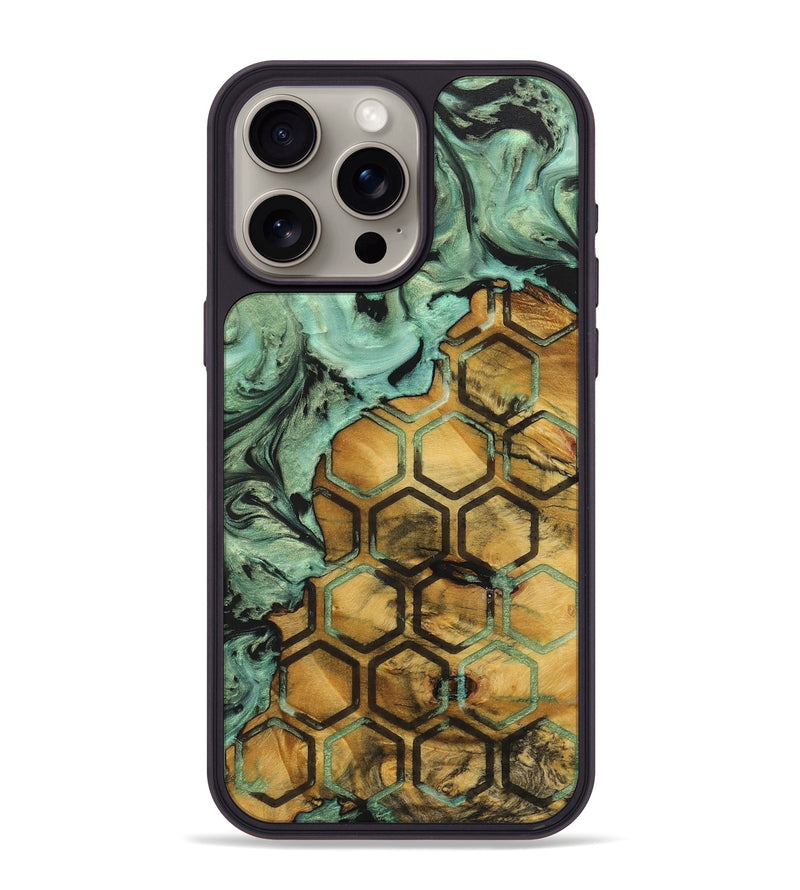 iPhone 15 Pro Max Wood+Resin Phone Case - Floyd (Pattern, 712028)