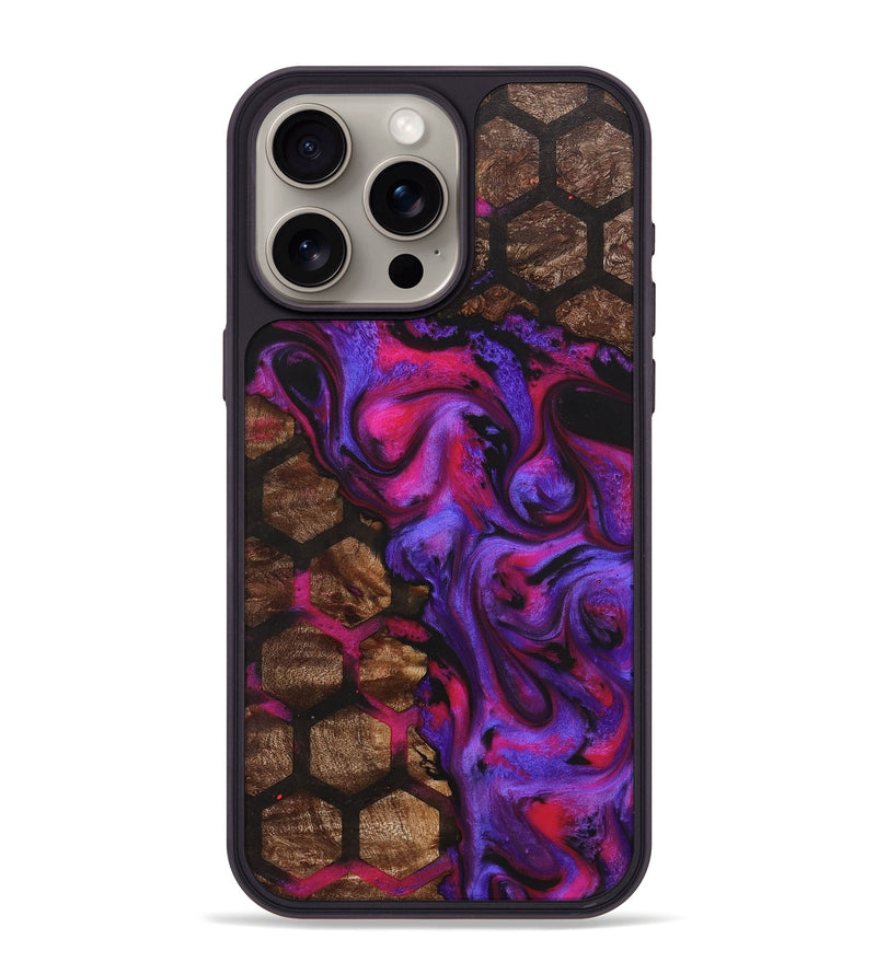 iPhone 15 Pro Max Wood+Resin Phone Case - Camila (Pattern, 712034)