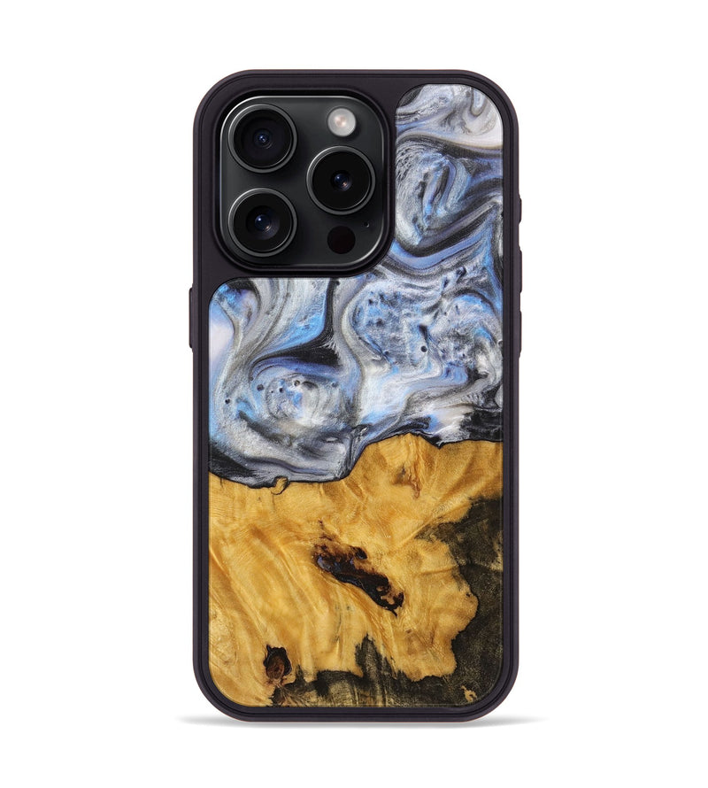 iPhone 15 Pro Wood+Resin Phone Case - Averie (Blue, 712052)