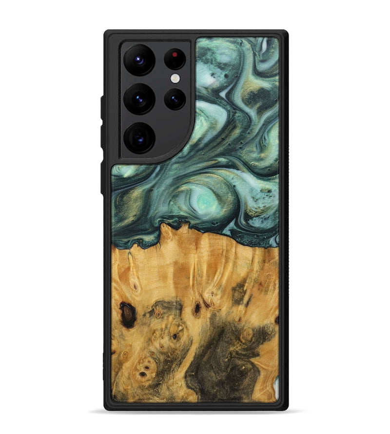 Galaxy S22 Ultra Wood+Resin Phone Case - Amari (Green, 712060)