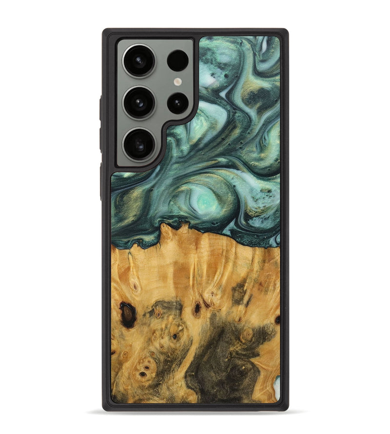 Galaxy S23 Ultra Wood+Resin Phone Case - Amari (Green, 712060)