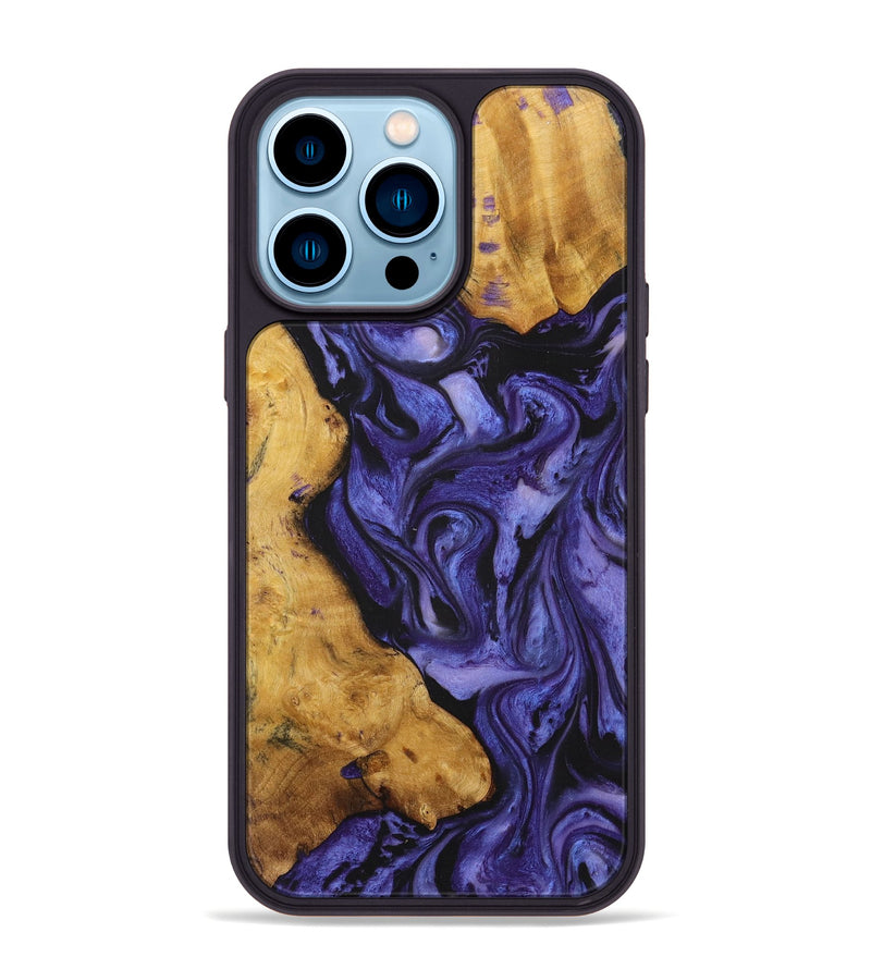 iPhone 14 Pro Max Wood+Resin Phone Case - Dick (Purple, 712097)