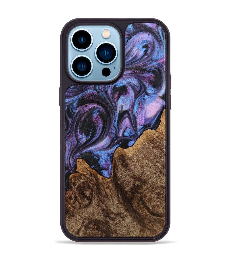 iPhone 14 Pro Max Wood+Resin Phone Case - Titus (Purple, 712160)