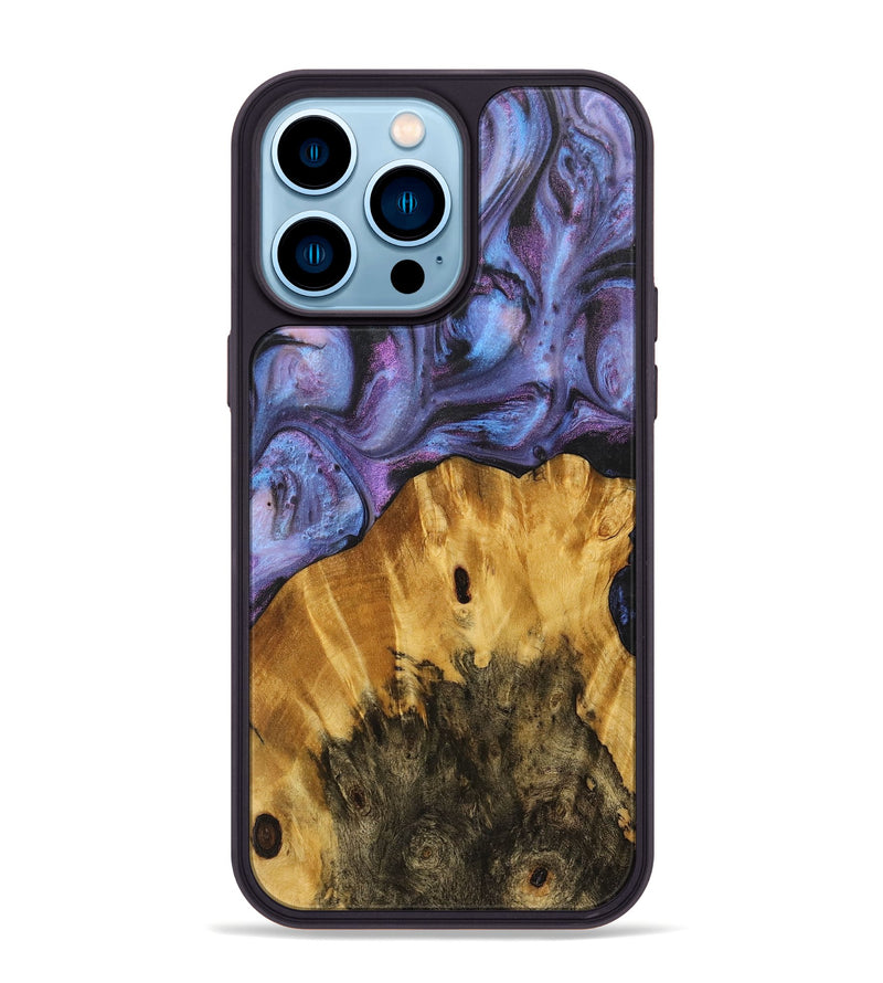 iPhone 14 Pro Max Wood+Resin Phone Case - Irvin (Purple, 712166)