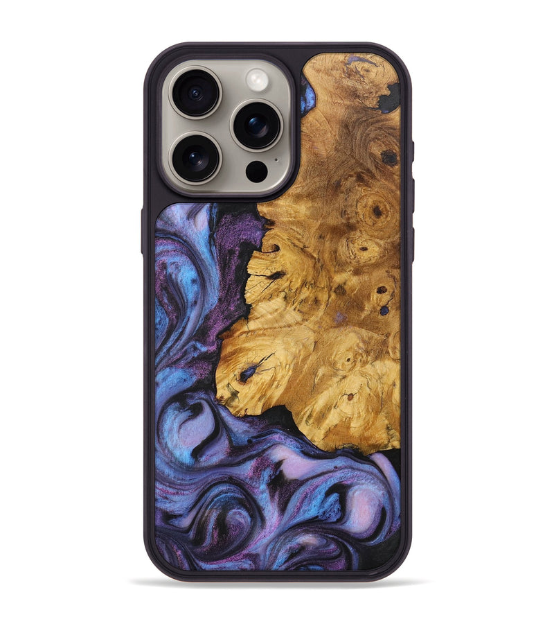 iPhone 15 Pro Max Wood+Resin Phone Case - Lyle (Purple, 712171)