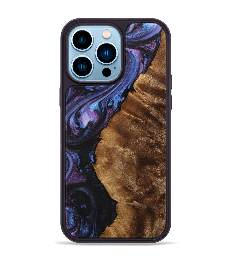 iPhone 14 Pro Max Wood+Resin Phone Case - Mckinley (Purple, 712172)