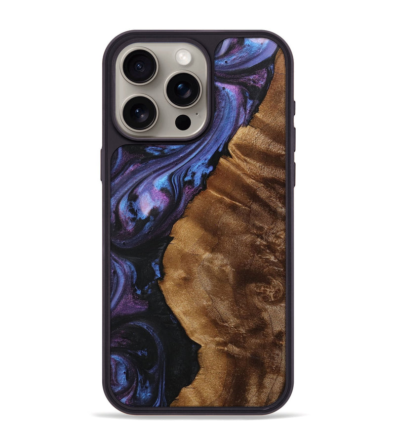 iPhone 15 Pro Max Wood+Resin Phone Case - Mckinley (Purple, 712172)