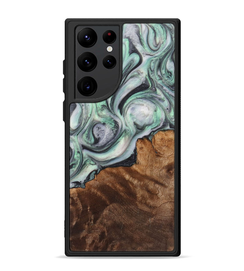 Galaxy S22 Ultra Wood+Resin Phone Case - Georgia (Green, 712177)