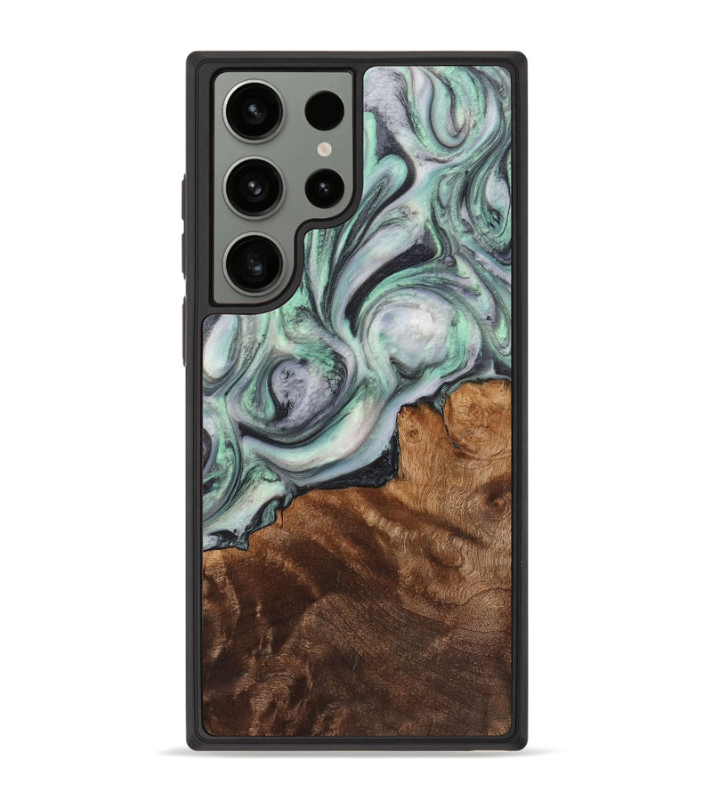 Galaxy S23 Ultra Wood+Resin Phone Case - Georgia (Green, 712177)