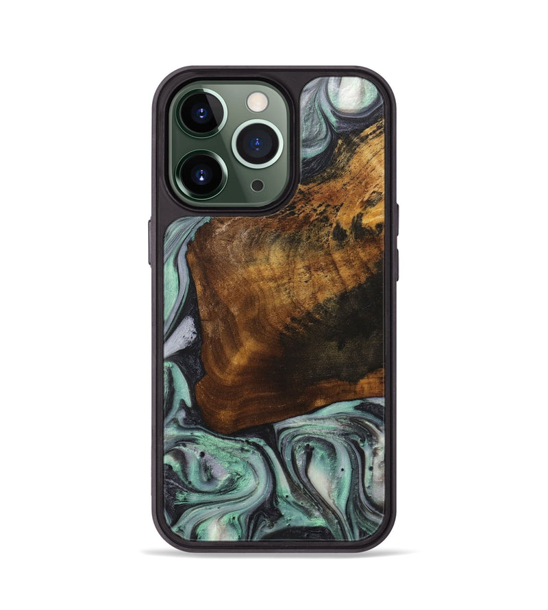 iPhone 13 Pro Wood+Resin Phone Case - Jerome (Green, 712179)