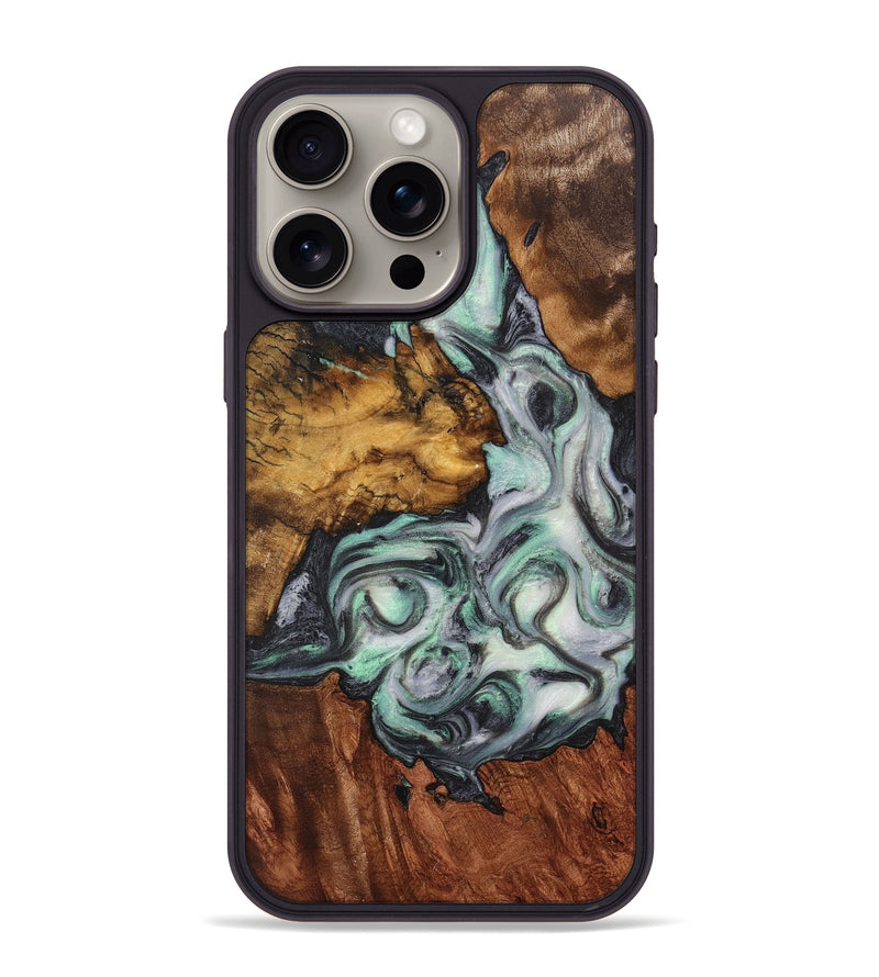 iPhone 15 Pro Max Wood+Resin Phone Case - Kai (Mosaic, 712196)