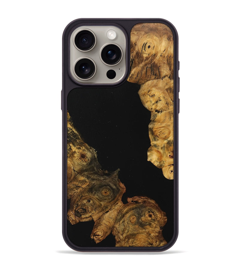 iPhone 15 Pro Max Wood+Resin Phone Case - Liam (Pure Black, 712235)