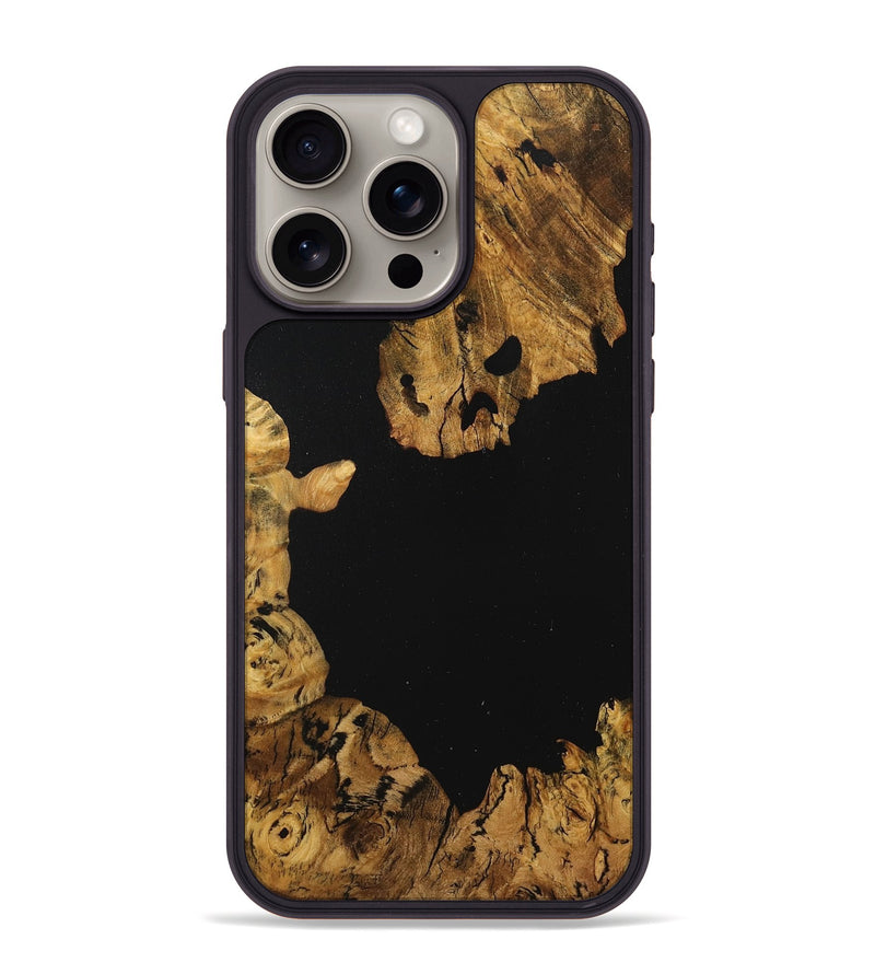 iPhone 15 Pro Max Wood+Resin Phone Case - Beau (Pure Black, 712236)