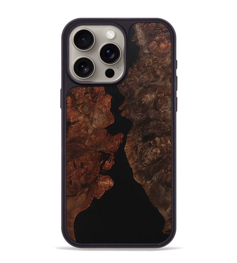 iPhone 15 Pro Max Wood+Resin Phone Case - Sherlyn (Pure Black, 712240)