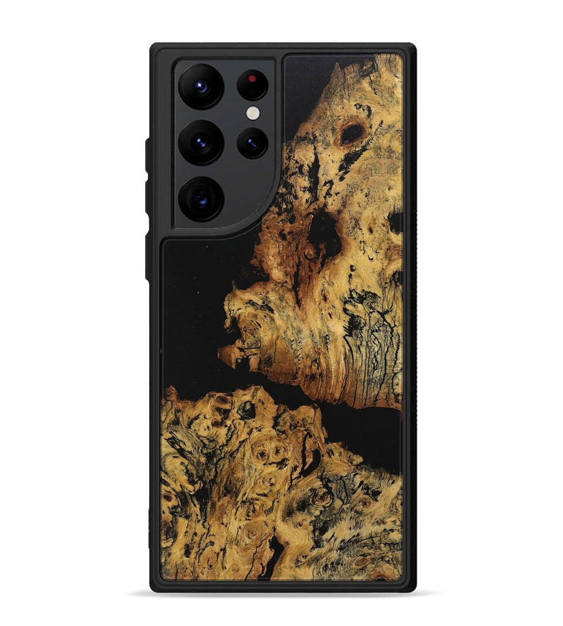 Galaxy S22 Ultra Wood+Resin Phone Case - Rickey (Pure Black, 712241)