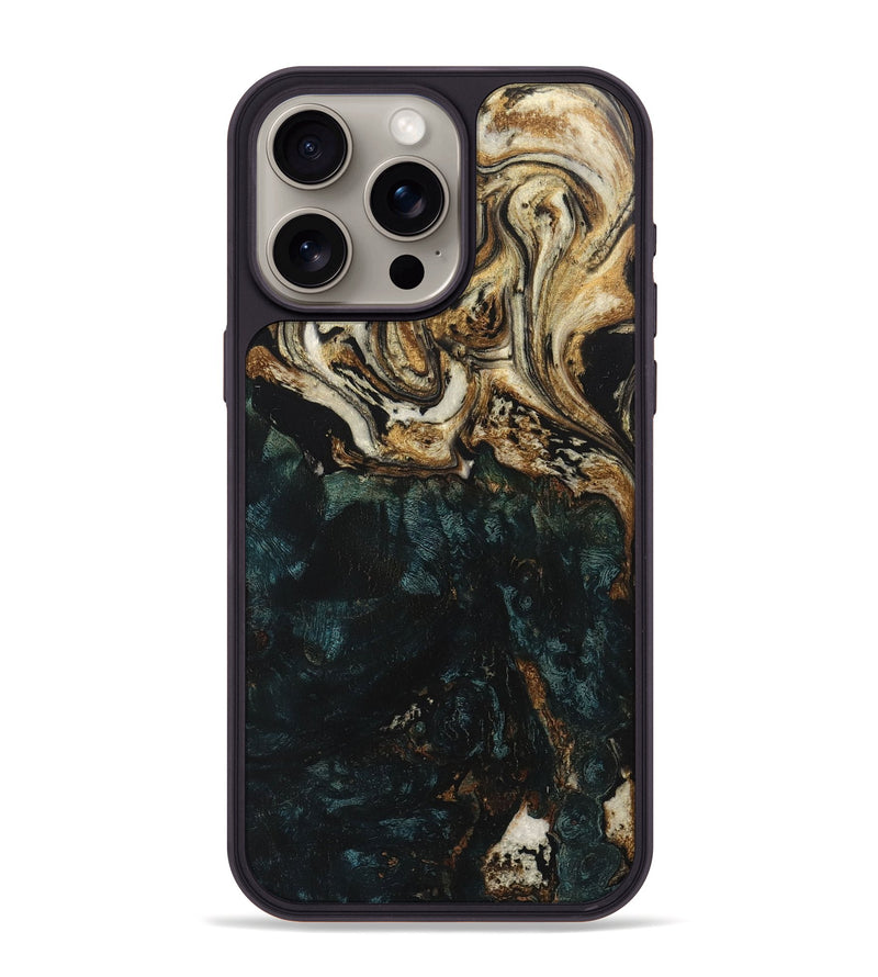 iPhone 15 Pro Max Wood+Resin Phone Case - Josiah (Black & White, 712253)