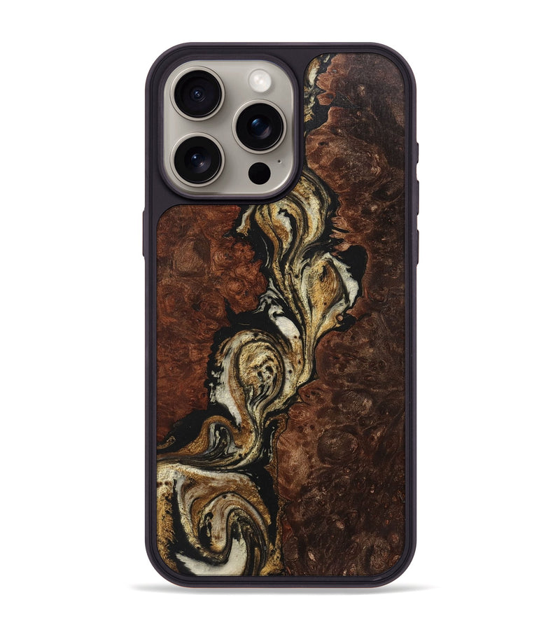 iPhone 15 Pro Max Wood+Resin Phone Case - Jayceon (Black & White, 712256)
