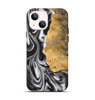 iPhone 13 Wood+Resin Live Edge Phone Case - Lainey (Black & White, 712283)