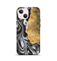 iPhone 13 mini Wood+Resin Live Edge Phone Case - Lainey (Black & White, 712283)