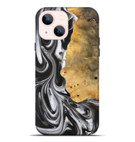 iPhone 14 Plus Wood+Resin Live Edge Phone Case - Lainey (Black & White, 712283)