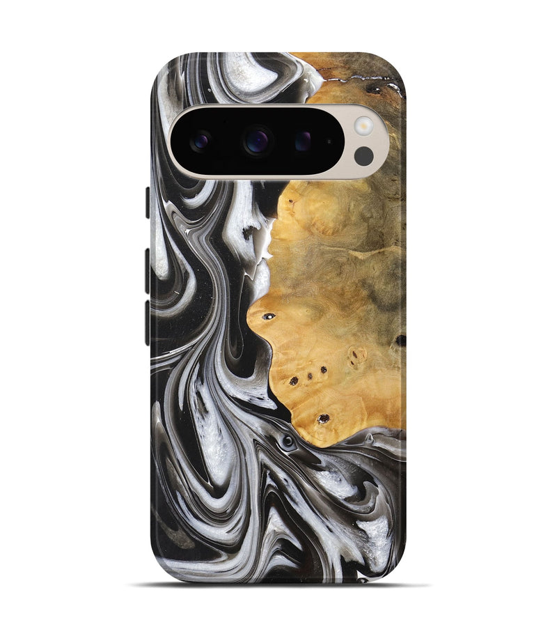 Pixel 9 Wood+Resin Live Edge Phone Case - Lainey (Black & White, 712283)