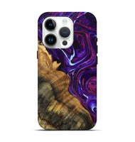 iPhone 15 Pro Wood+Resin Live Edge Phone Case - Clinton (Purple, 712294)