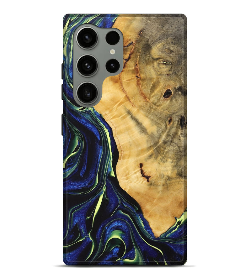 Galaxy S24 Ultra Wood+Resin Live Edge Phone Case - Erin (Blue, 712297)