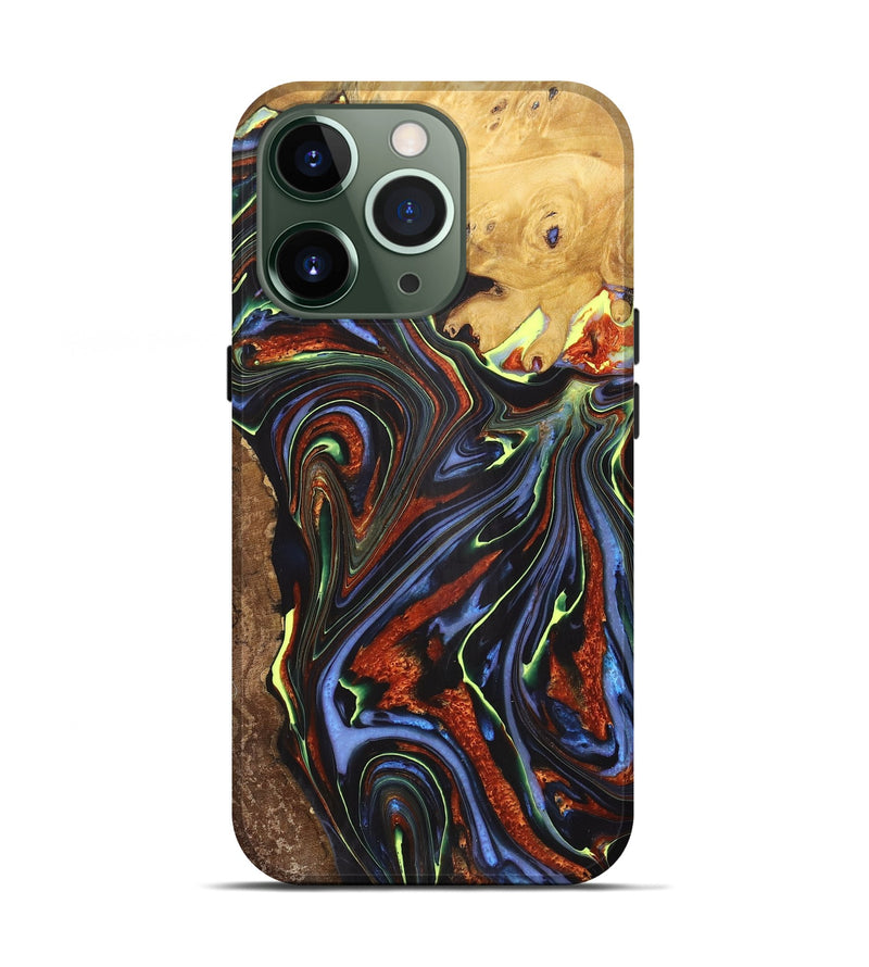 iPhone 13 Pro Wood+Resin Live Edge Phone Case - Danny (Blue, 712300)