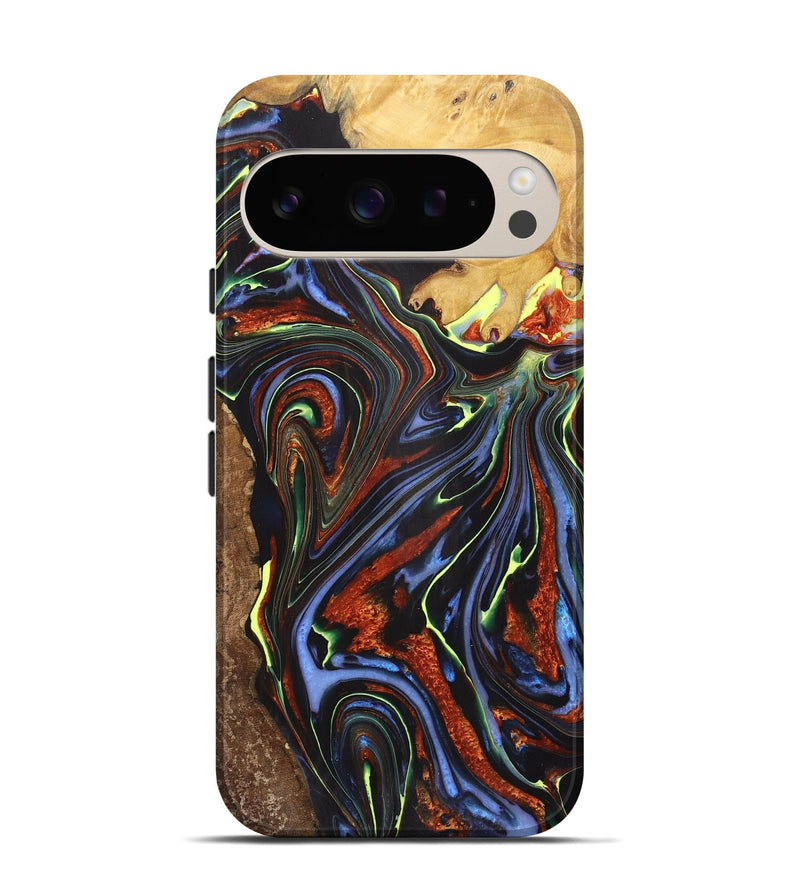 Pixel 9 Wood+Resin Live Edge Phone Case - Danny (Blue, 712300)