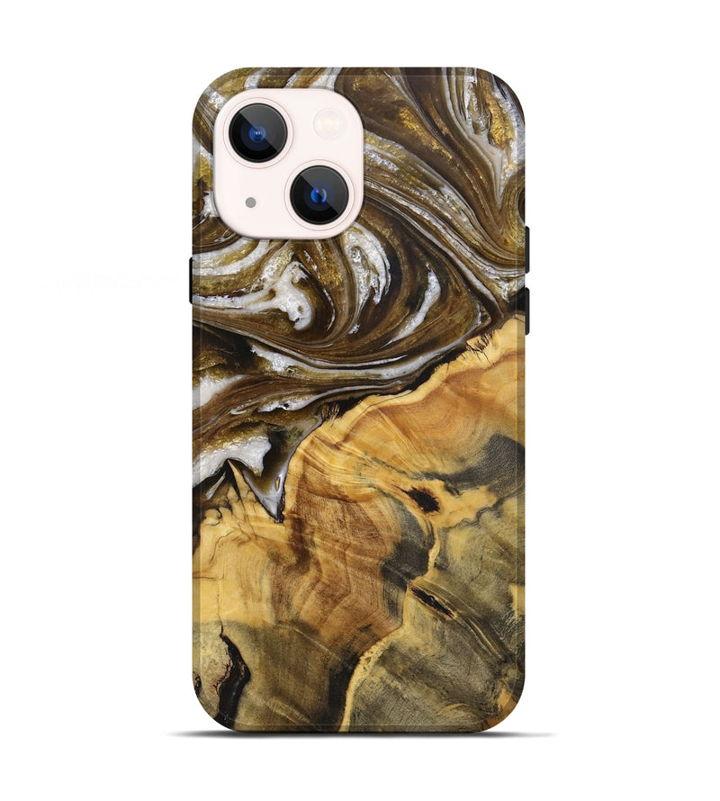 iPhone 13 Wood+Resin Live Edge Phone Case - Aubree (Black & White, 712319)