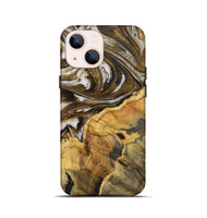 iPhone 13 mini Wood+Resin Live Edge Phone Case - Aubree (Black & White, 712319)