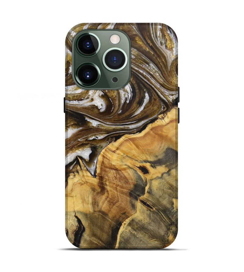 iPhone 13 Pro Wood+Resin Live Edge Phone Case - Aubree (Black & White, 712319)