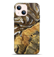 iPhone 14 Plus Wood+Resin Live Edge Phone Case - Aubree (Black & White, 712319)