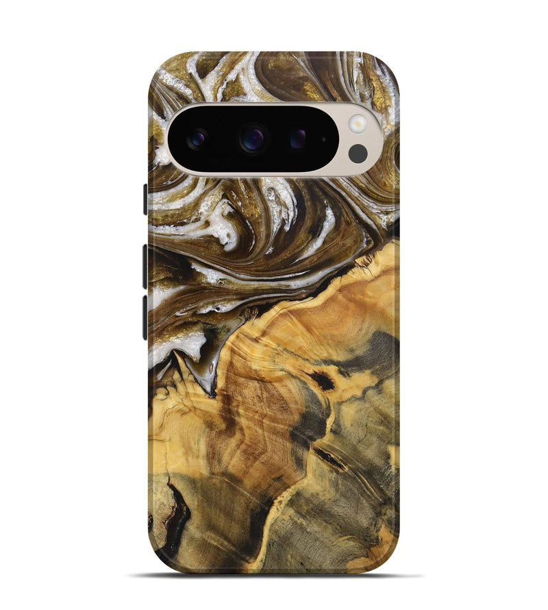 Pixel 9 Wood+Resin Live Edge Phone Case - Aubree (Black & White, 712319)