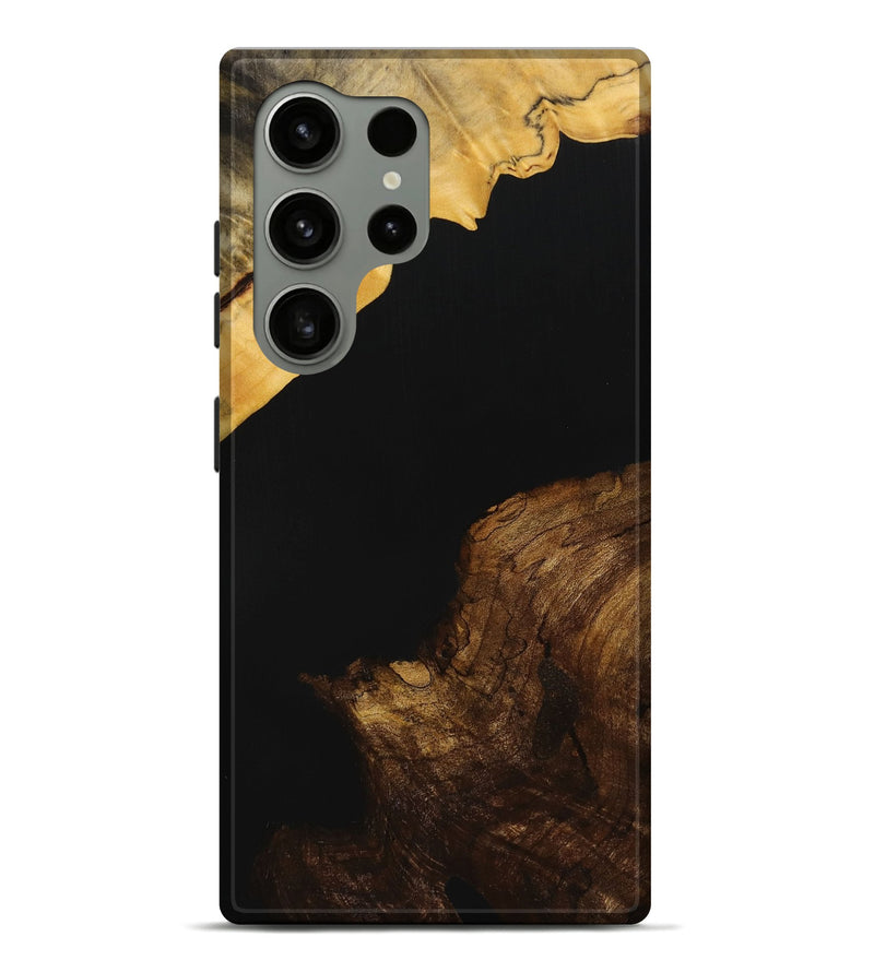 Galaxy S24 Ultra Wood+Resin Live Edge Phone Case - Laurence (Pure Black, 712332)