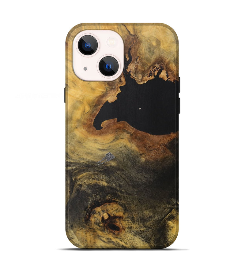 iPhone 13 Wood+Resin Live Edge Phone Case - Paulette (Pure Black, 712333)