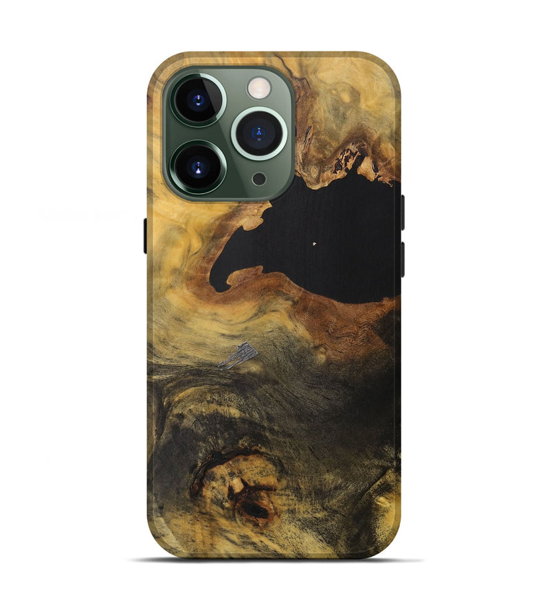 iPhone 13 Pro Wood+Resin Live Edge Phone Case - Paulette (Pure Black, 712333)