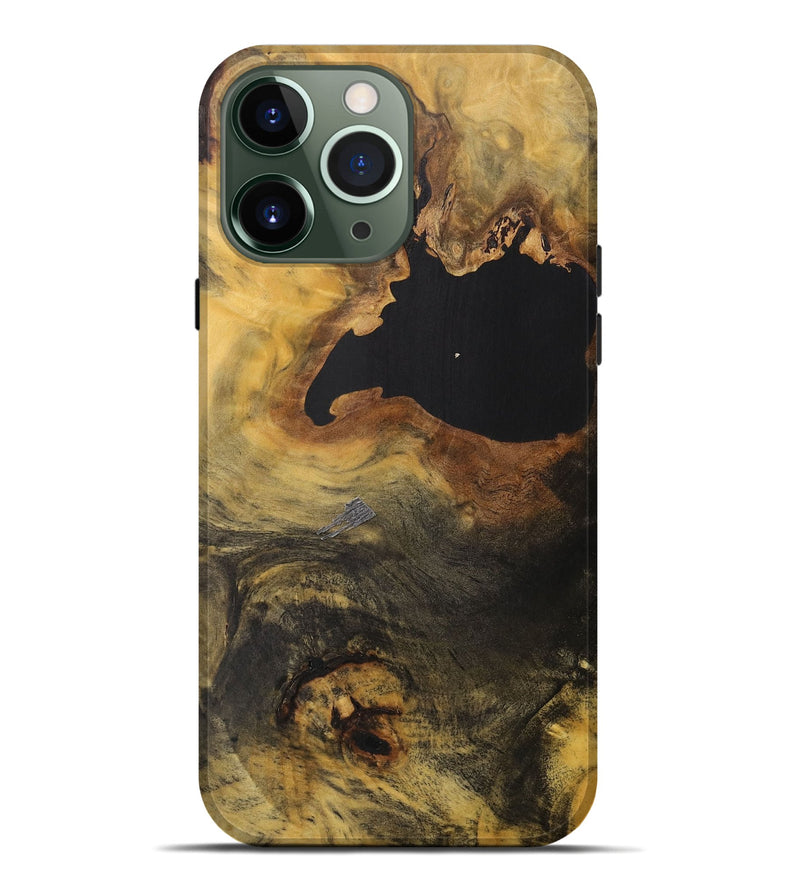 iPhone 13 Pro Max Wood+Resin Live Edge Phone Case - Paulette (Pure Black, 712333)