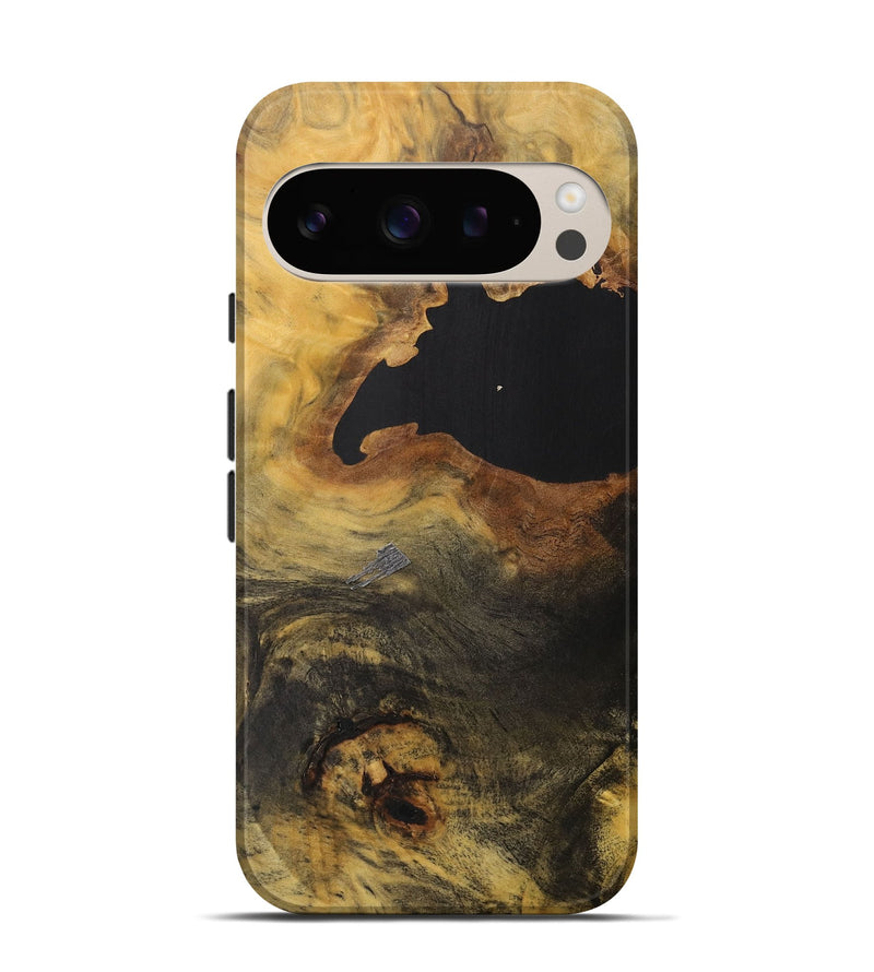 Pixel 9 Pro Wood+Resin Live Edge Phone Case - Paulette (Pure Black, 712333)