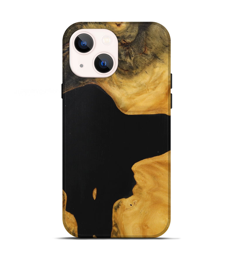 iPhone 13 Wood+Resin Live Edge Phone Case - Carlton (Pure Black, 712335)