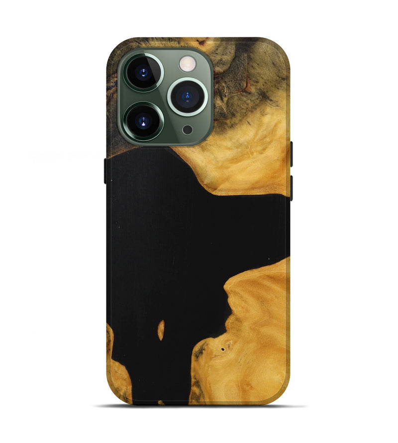 iPhone 13 Pro Wood+Resin Live Edge Phone Case - Carlton (Pure Black, 712335)