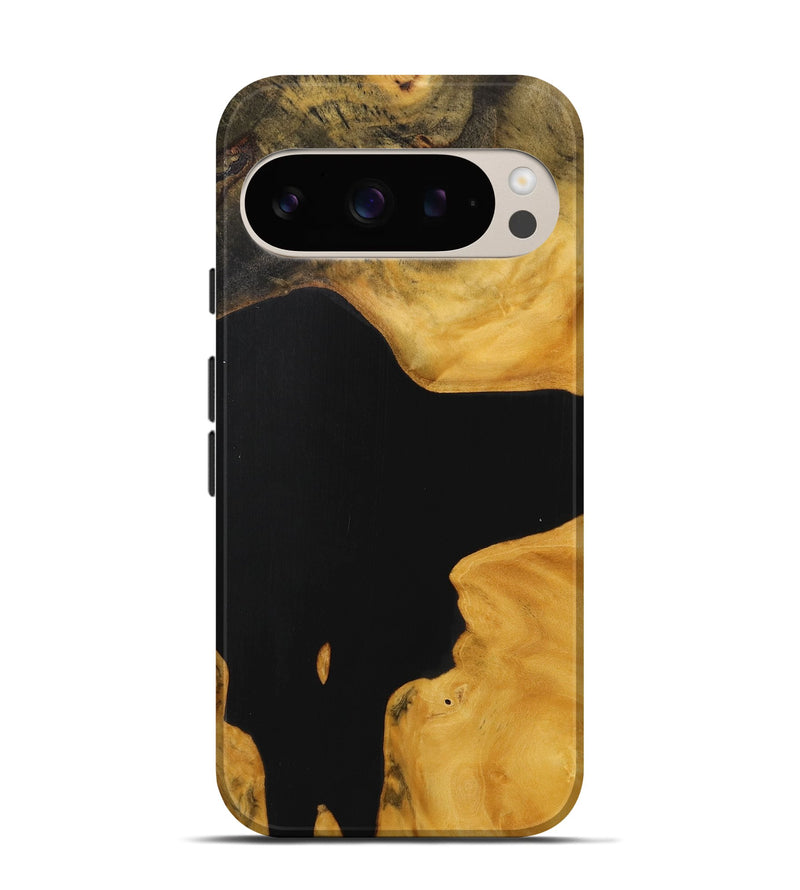 Pixel 9 Wood+Resin Live Edge Phone Case - Carlton (Pure Black, 712335)