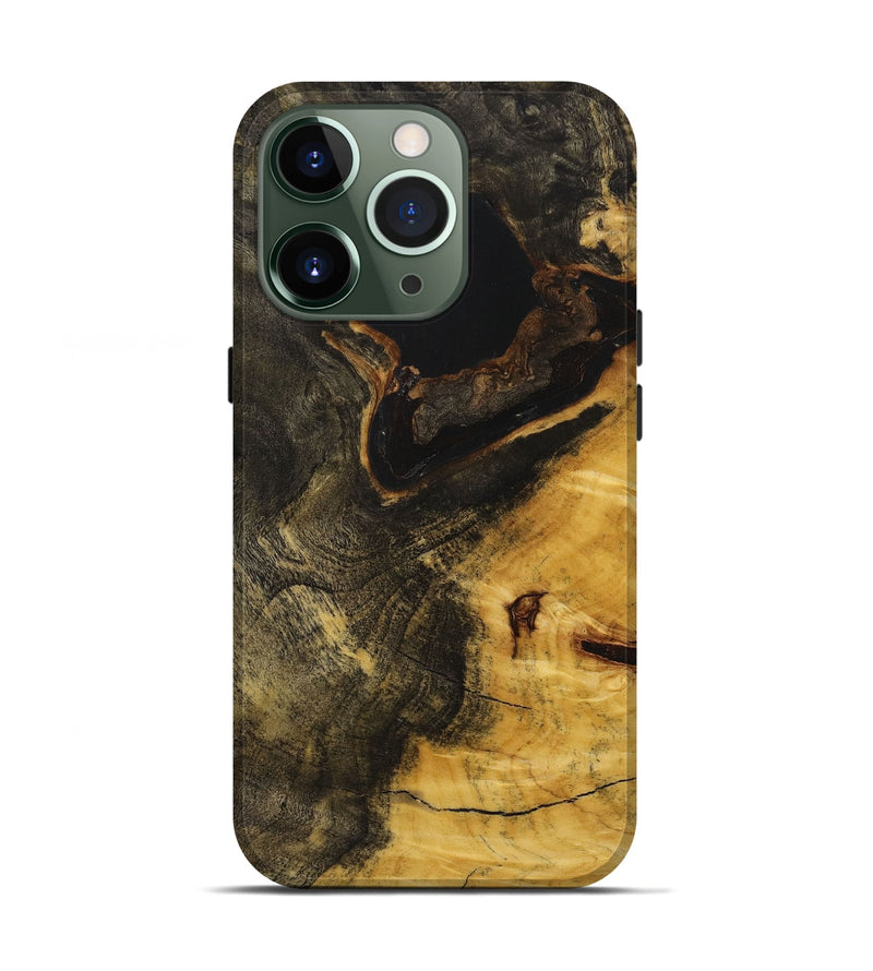 iPhone 13 Pro Wood+Resin Live Edge Phone Case - Jazlyn (Pure Black, 712337)