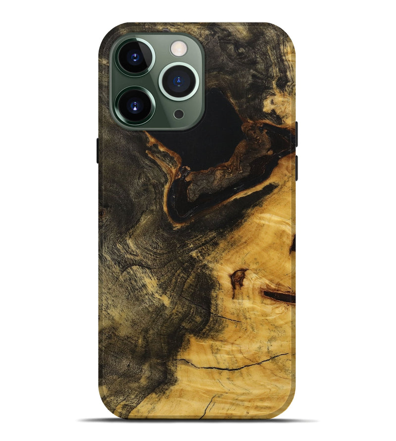 iPhone 13 Pro Max Wood+Resin Live Edge Phone Case - Jazlyn (Pure Black, 712337)