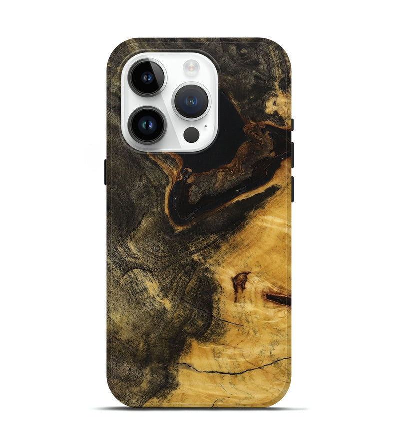 iPhone 15 Pro Wood+Resin Live Edge Phone Case - Jazlyn (Pure Black, 712337)