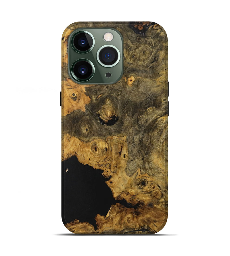 iPhone 13 Pro Wood+Resin Live Edge Phone Case - Sadie (Pure Black, 712338)