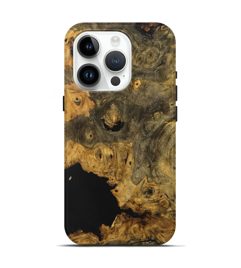 iPhone 15 Pro Wood+Resin Live Edge Phone Case - Sadie (Pure Black, 712338)