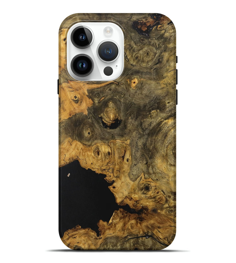 iPhone 15 Pro Max Wood+Resin Live Edge Phone Case - Sadie (Pure Black, 712338)