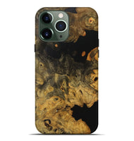 iPhone 13 Pro Max Wood+Resin Live Edge Phone Case - Gunner (Pure Black, 712339)